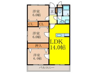 ﾌﾛｰﾗ穂積台の物件間取画像